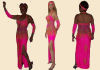 Dress / Lycra Option & Stretch Net with Beads & Rhinestones