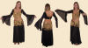 Skirt & Bra Top / Beaded with Split Butterfly Sleeves