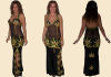 Dress / Lycra Option & Stretch Net Midriff with Beads & Rhinestones