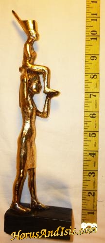 Statue / Goddess Isis Carry King Tut / Gold Leaf