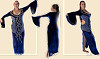 Dress / Stretch Velvet with Long Butterfly Sleeves