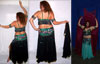 Costume:Bra & Belt Set with Silky Chiffon Circle Skirt , Veil, & Arm Cuffs / CB-3-G-1