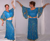 Skirt and Top / Silky Chiffon / Pleated with Sequins & Beads